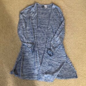 H&M Divided Side slit Blue Lightweight knit Heather Cardigan Sweater, xs